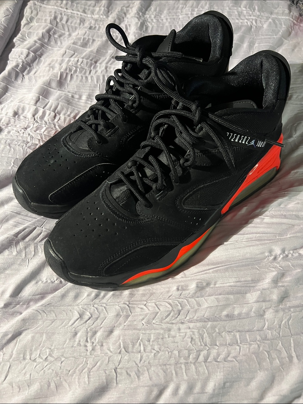 Jordan Black Sneakers with Red Interior Accent
